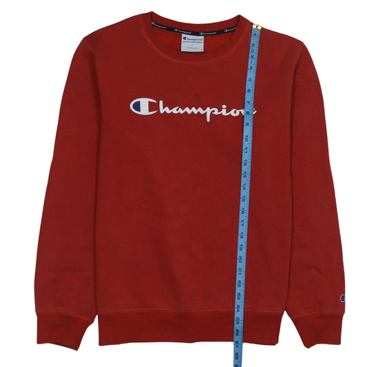 Champion Men's Red Pullover Sweatshirt L Crew Neck Graphic Print