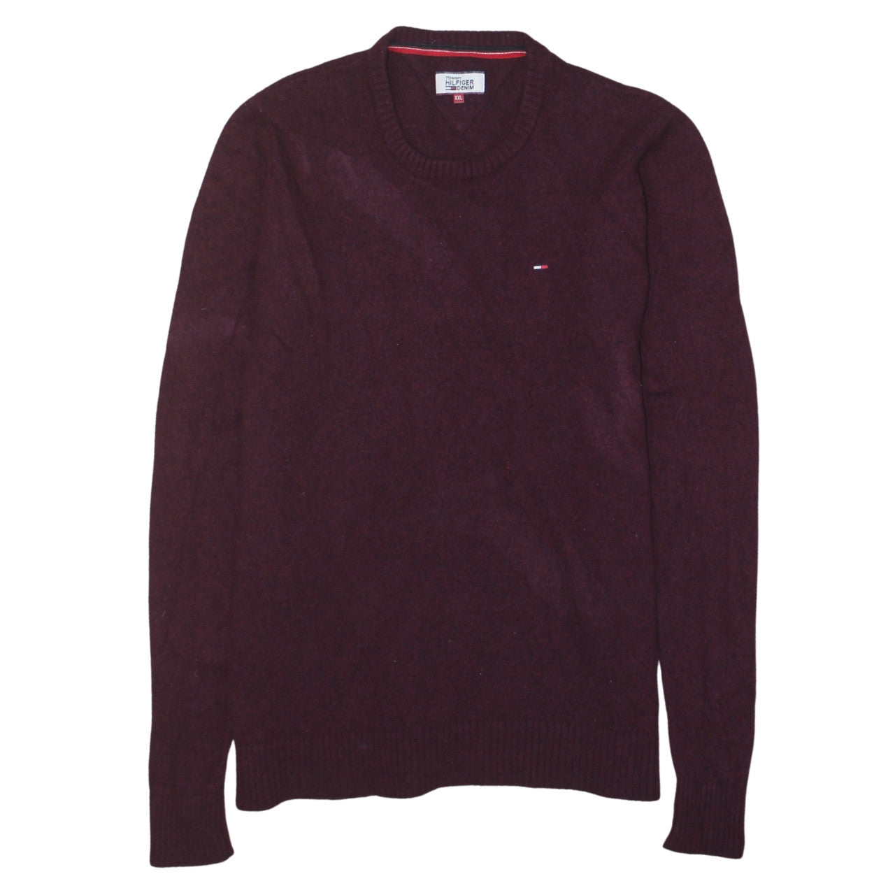 Tommy Hilfiger Men’s Red Crew Neck Wool Jumper 2XL