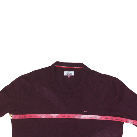 Tommy Hilfiger Men’s Red Crew Neck Wool Jumper 2XL