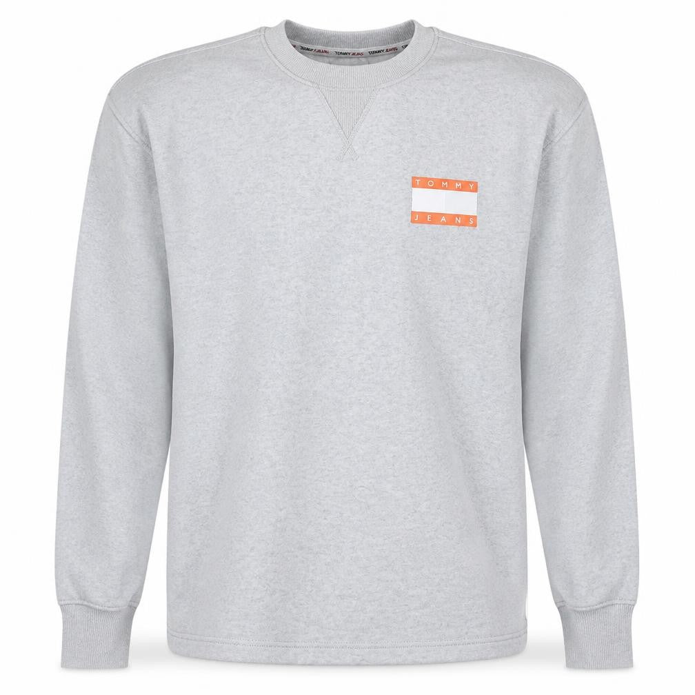 Tommy Jeans Mens Grey Logo Crew Neck Pullover Sweatshirt M