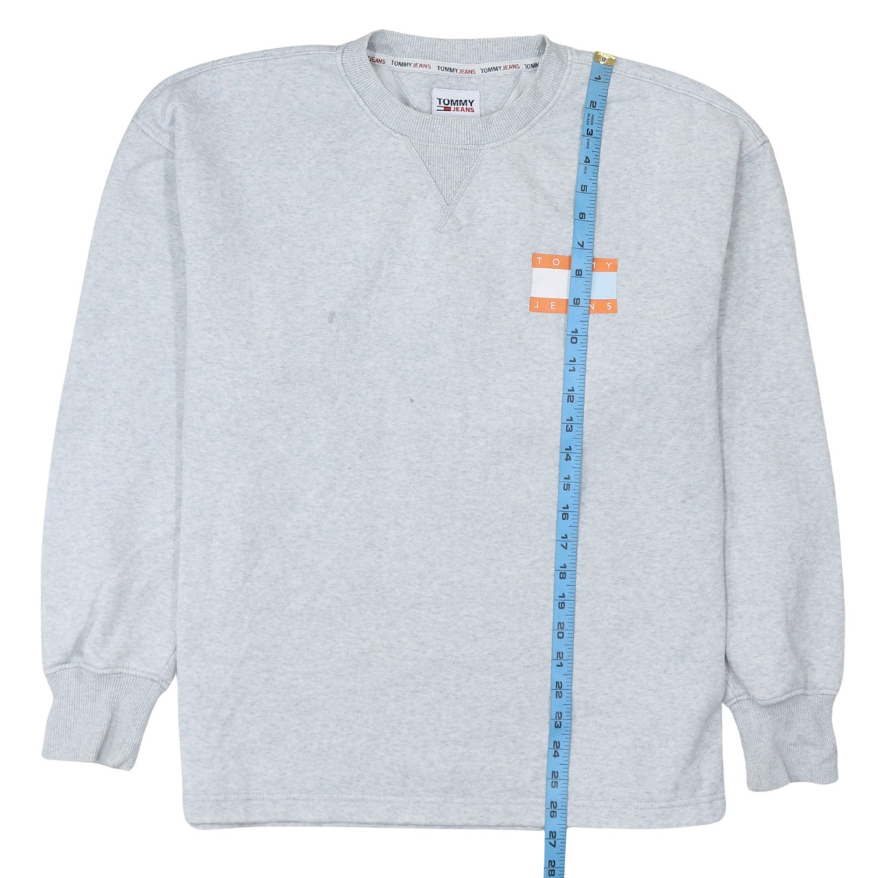 Tommy Jeans Mens Grey Logo Crew Neck Pullover Sweatshirt M