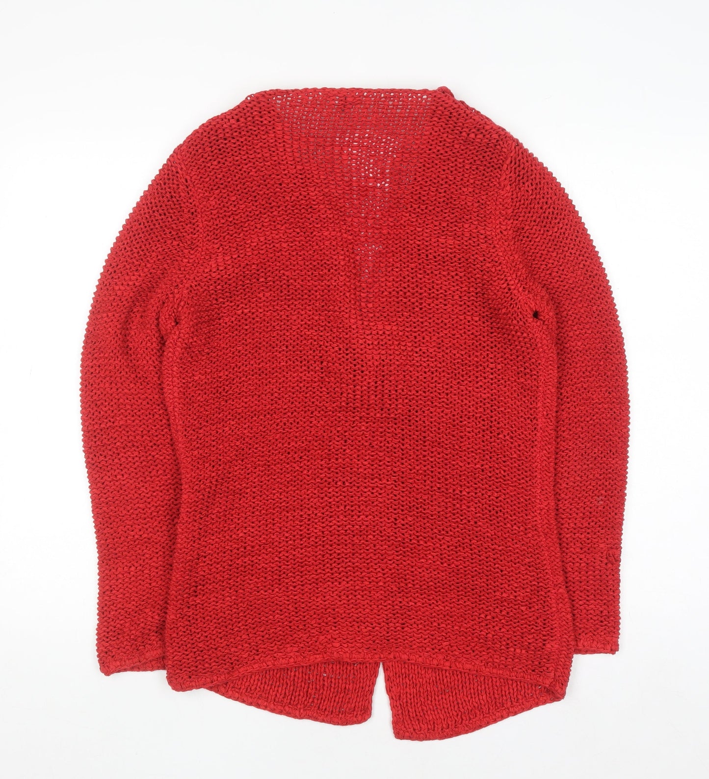 Marks and Spencer Women Red Cotton Knit Cardigan M