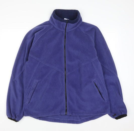 B-Casual Men Blue Full Zip Fleece Sweatshirt Size L