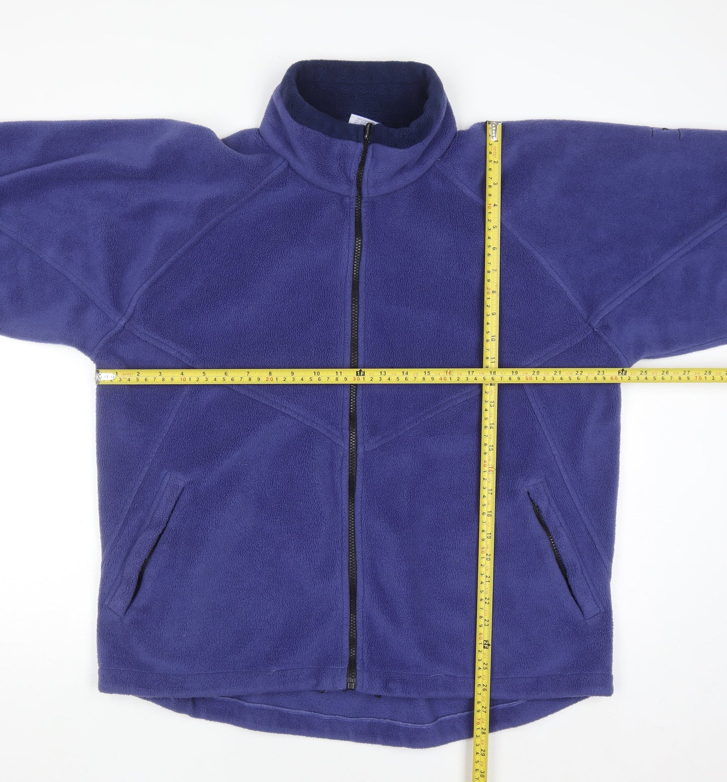 B-Casual Men Blue Full Zip Fleece Sweatshirt Size L