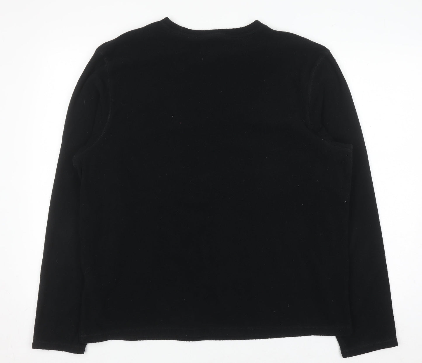 Marks and Spencer Mens Black Fleece Long Sleeve Top L Regular Fit