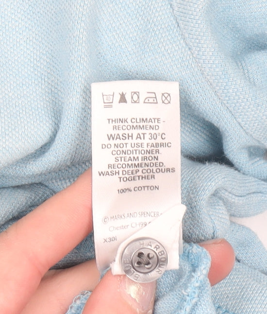 Marks and Spencer Blue Harbour Men's Blue Cotton Polo Shirt L