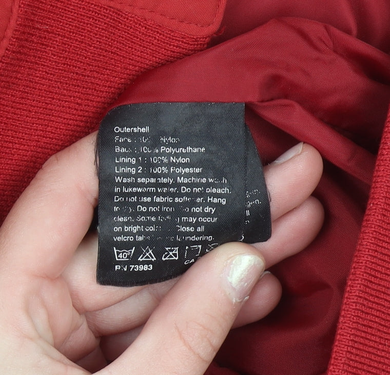 Helly Hansen Men's Red Bomber Jacket Size S Windproof Water Resistant