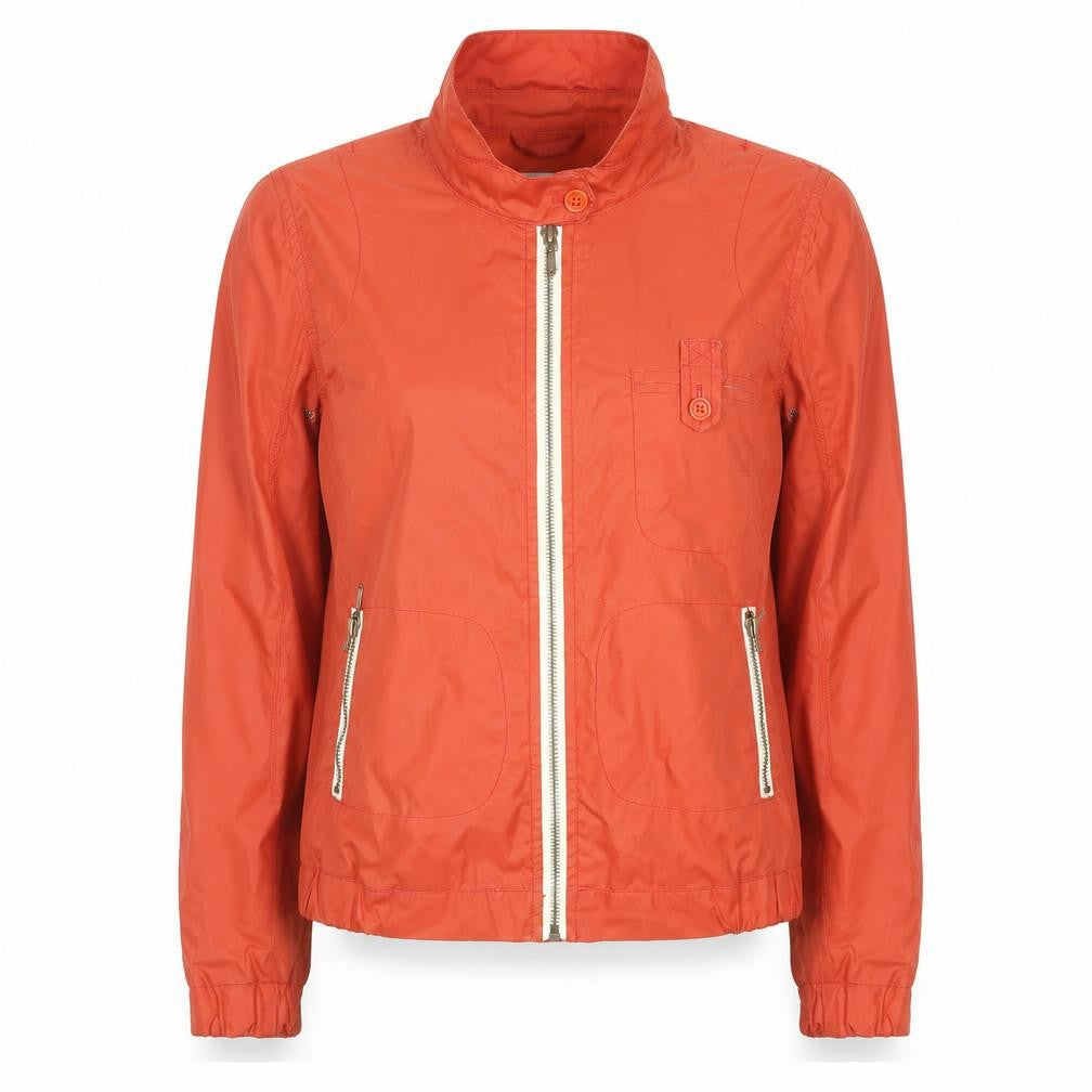 Oliver Spencer Womens Orange Cotton Bomber Jacket UK 10
