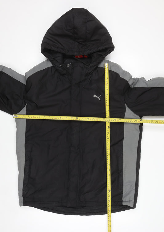 Puma Men's Black L Windbreaker Hooded Sports Jacket