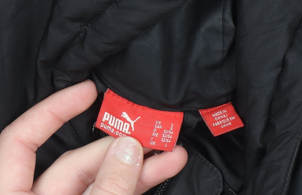 Puma Men's Black L Windbreaker Hooded Sports Jacket