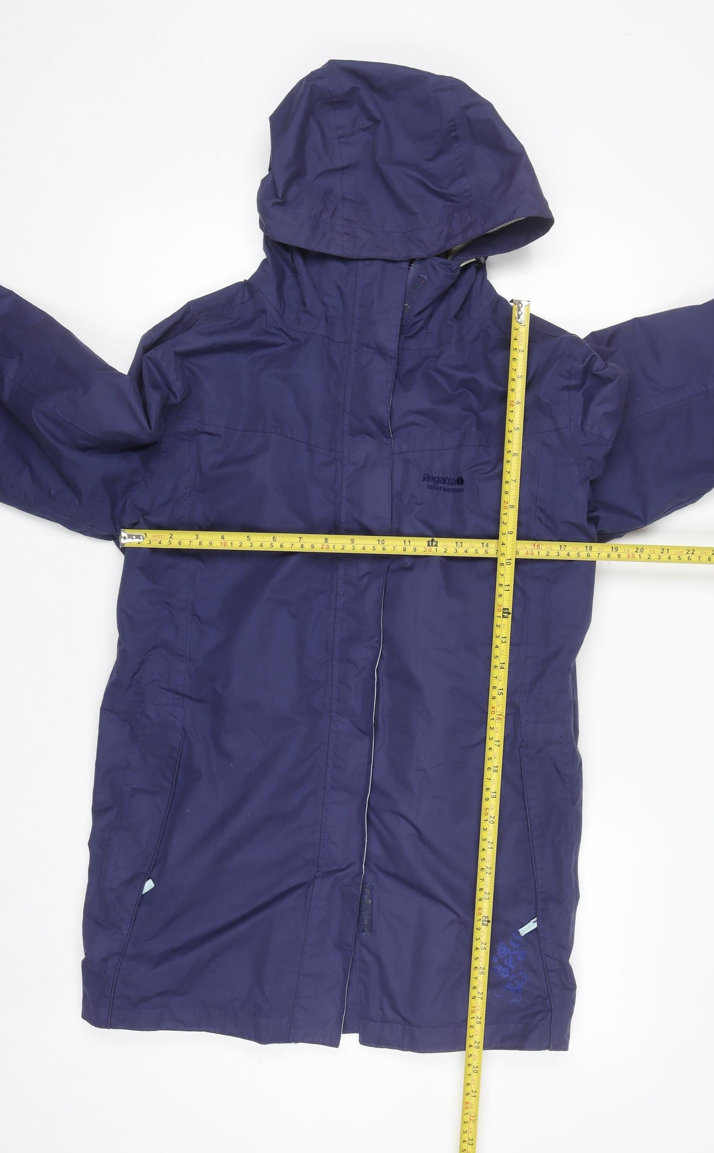 Regatta Women's Blue Waterproof Hooded Rain Jacket Size 12
