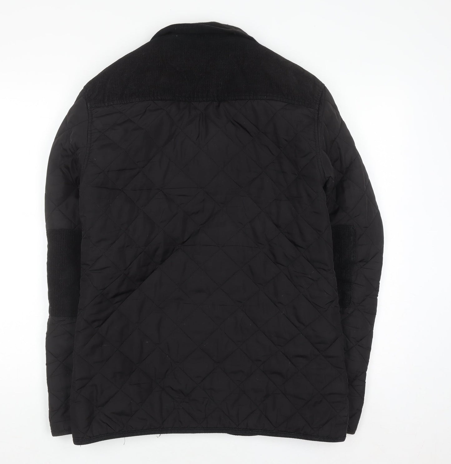 Fabric Black Quilted Mid-Length Lightweight Jacket Size S