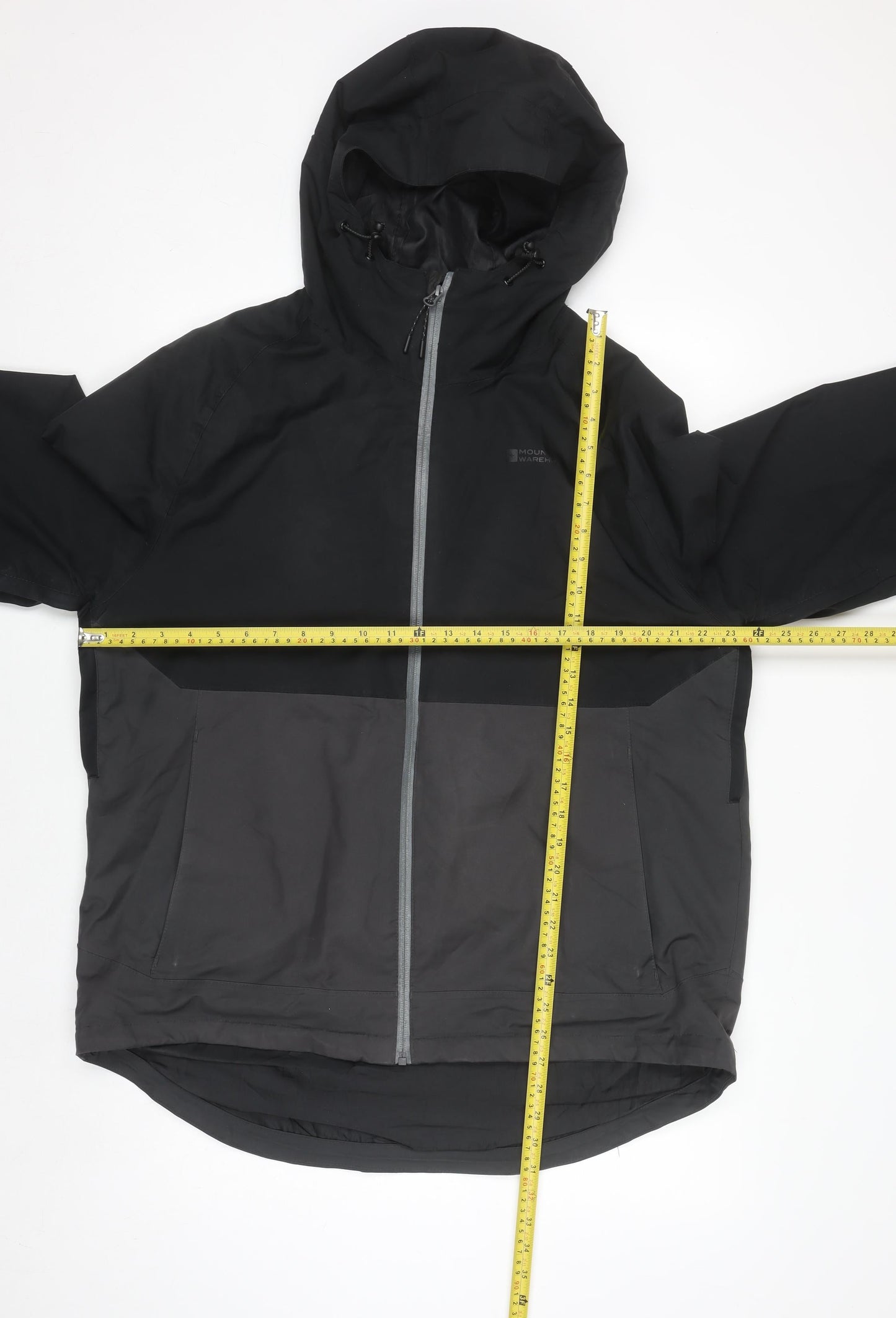 Mountain Warehouse Men's Black Waterproof Hooded XL Rain Jacket