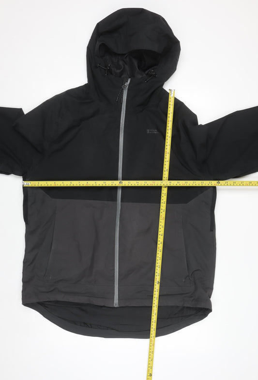 Mountain Warehouse Men's Black Waterproof Hooded XL Rain Jacket