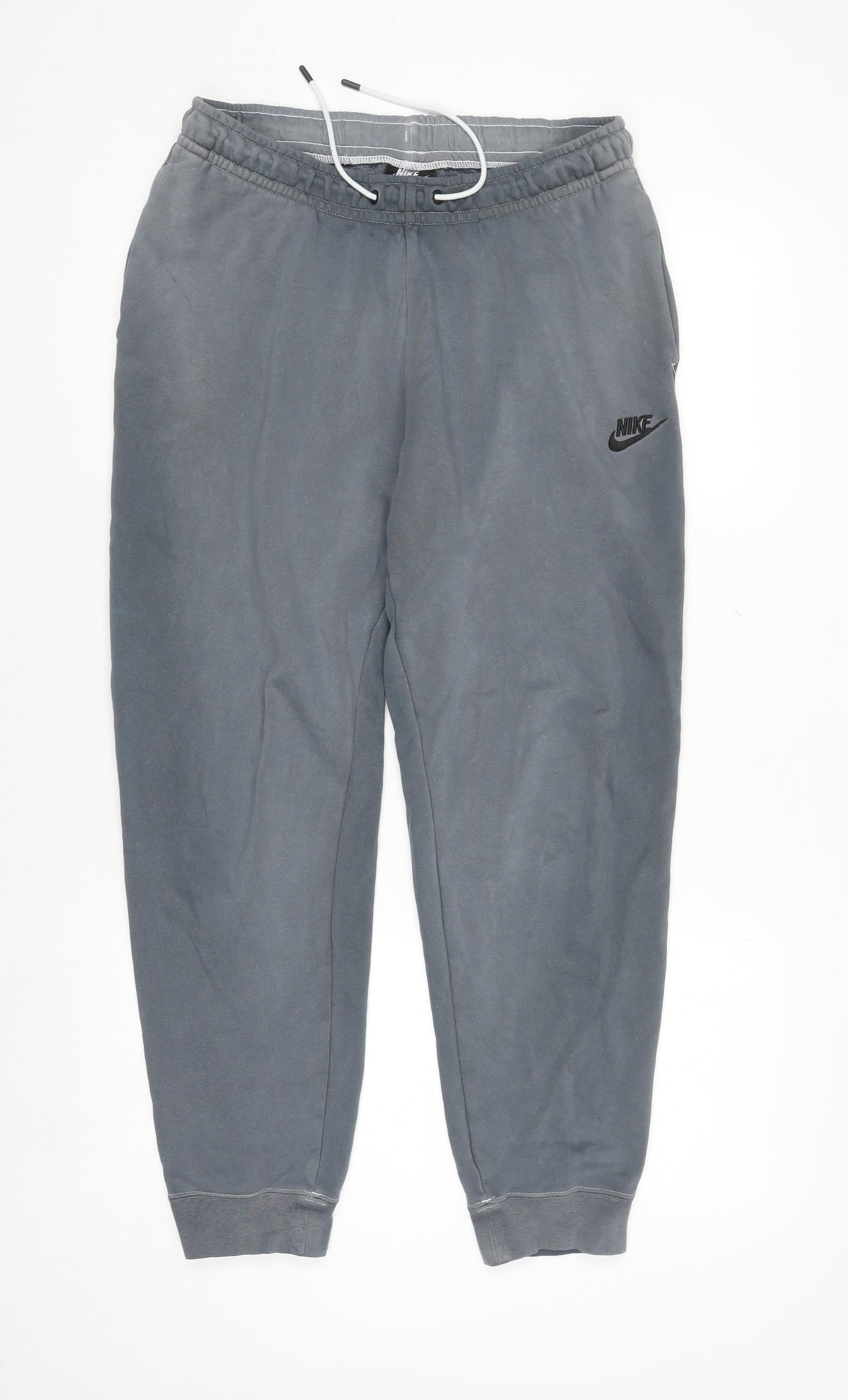 Nike Men's Grey Cotton Fleece Joggers M Regular Fit