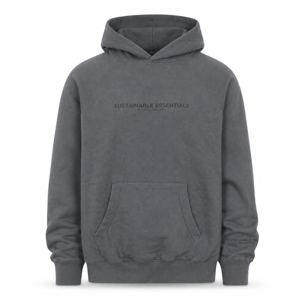 EKO Sustainable Essentials Men’s Grey Pullover Hoodie S Regular Fit