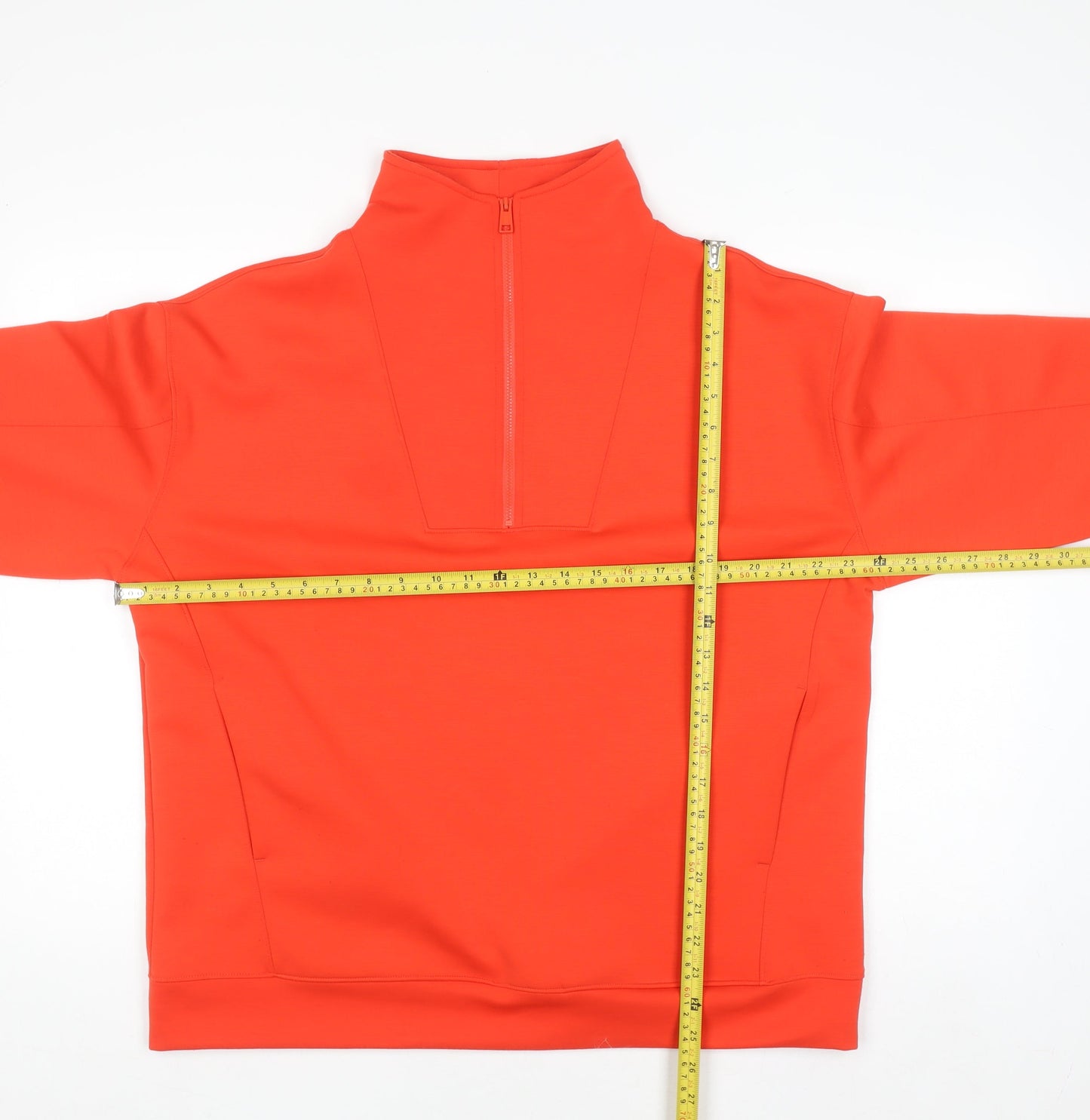 Tu Woman Orange 1/2 Zip Funnel Neck Pullover Sweatshirt Size 14