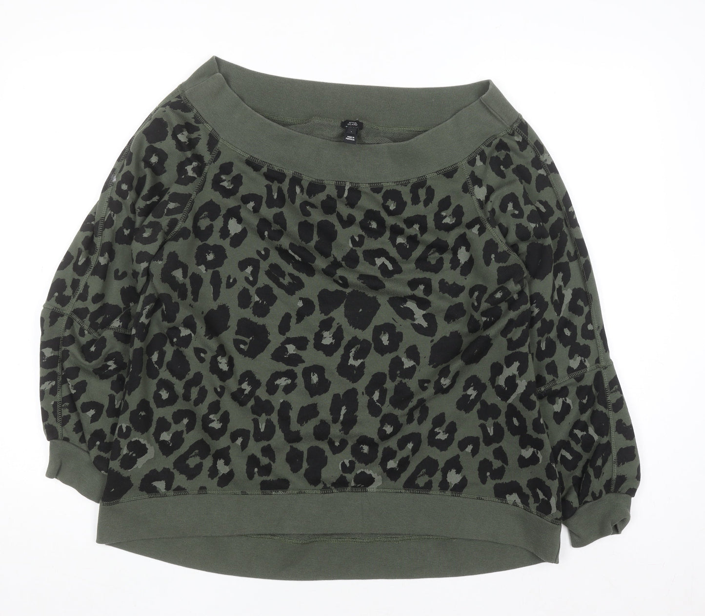 River Island Women’s Green Animal Print Pullover Sweatshirt L