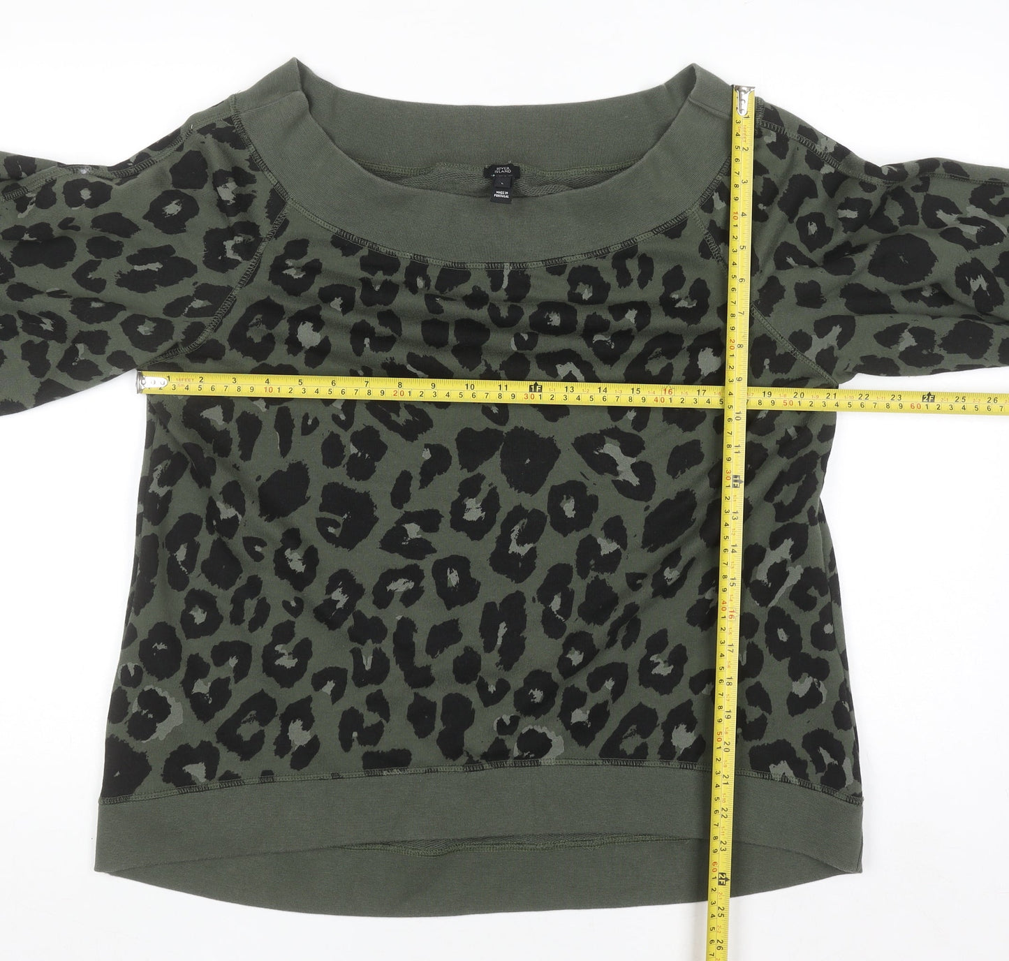River Island Women’s Green Animal Print Pullover Sweatshirt L