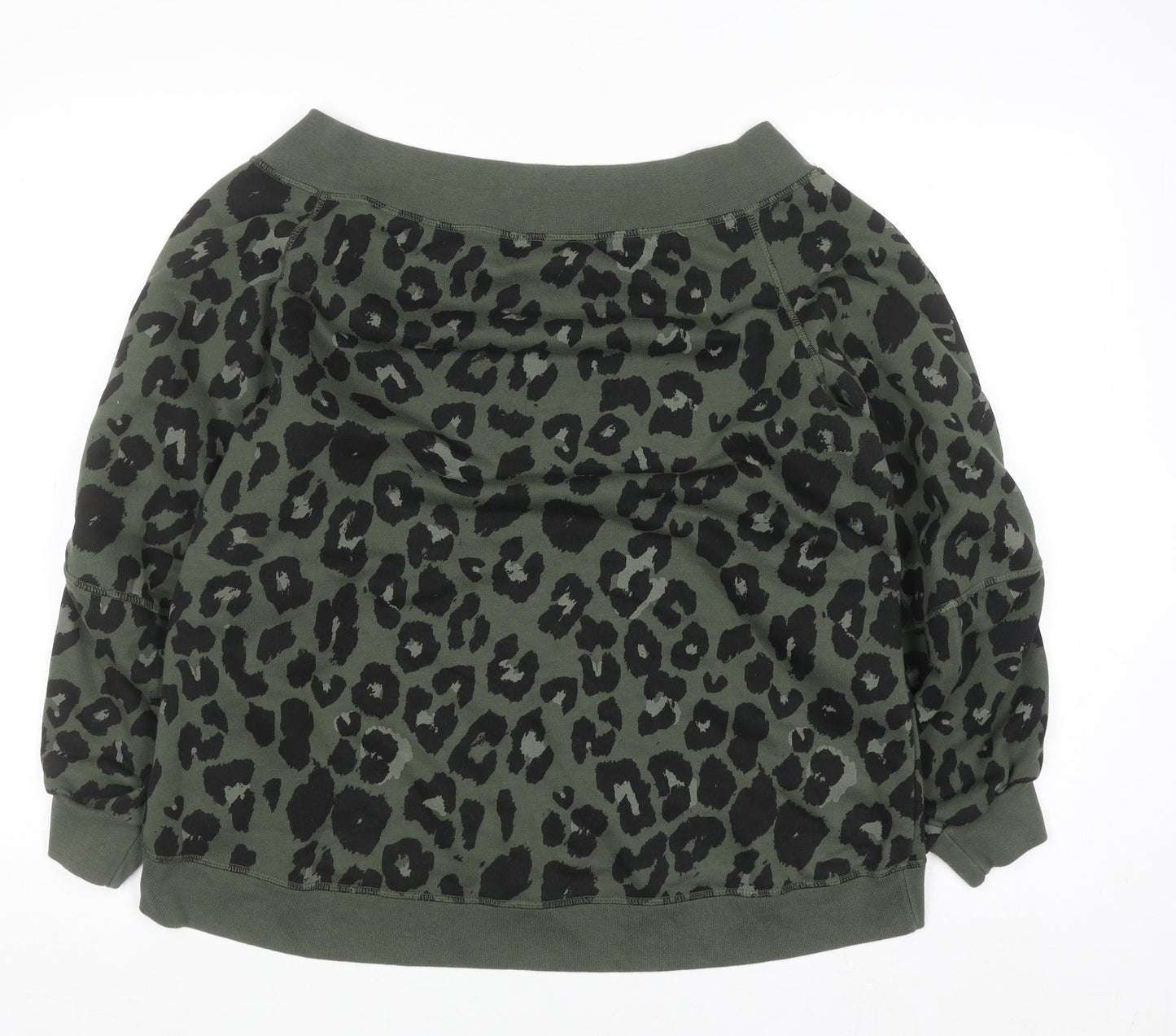 River Island Women’s Green Animal Print Pullover Sweatshirt L