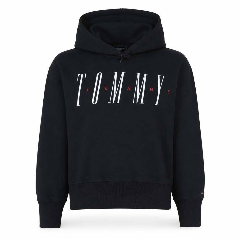Tommy Jeans Womens Black Small Pullover Hoodie Sweatshirt