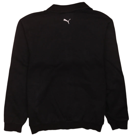 Puma Boys Black Full Zip Hoodie Size 12 Large Logo Sweatshirt