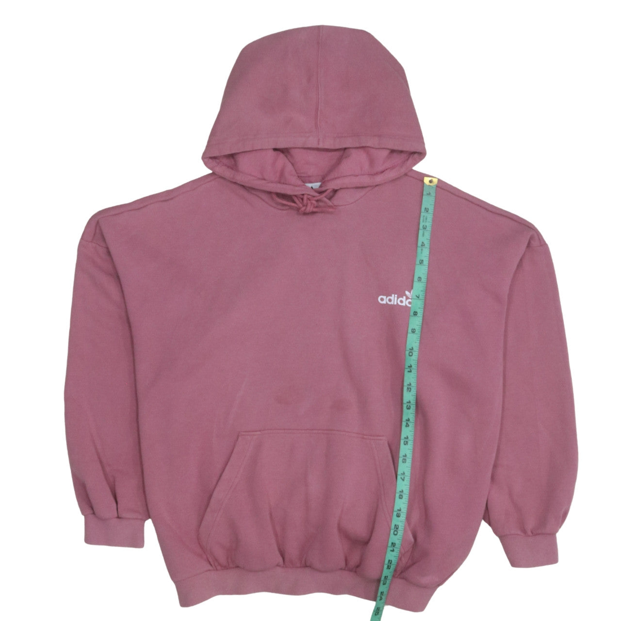 Adidas Womens Pink Hooded Pullover Hoodie Size 16 Logo Print Cotton