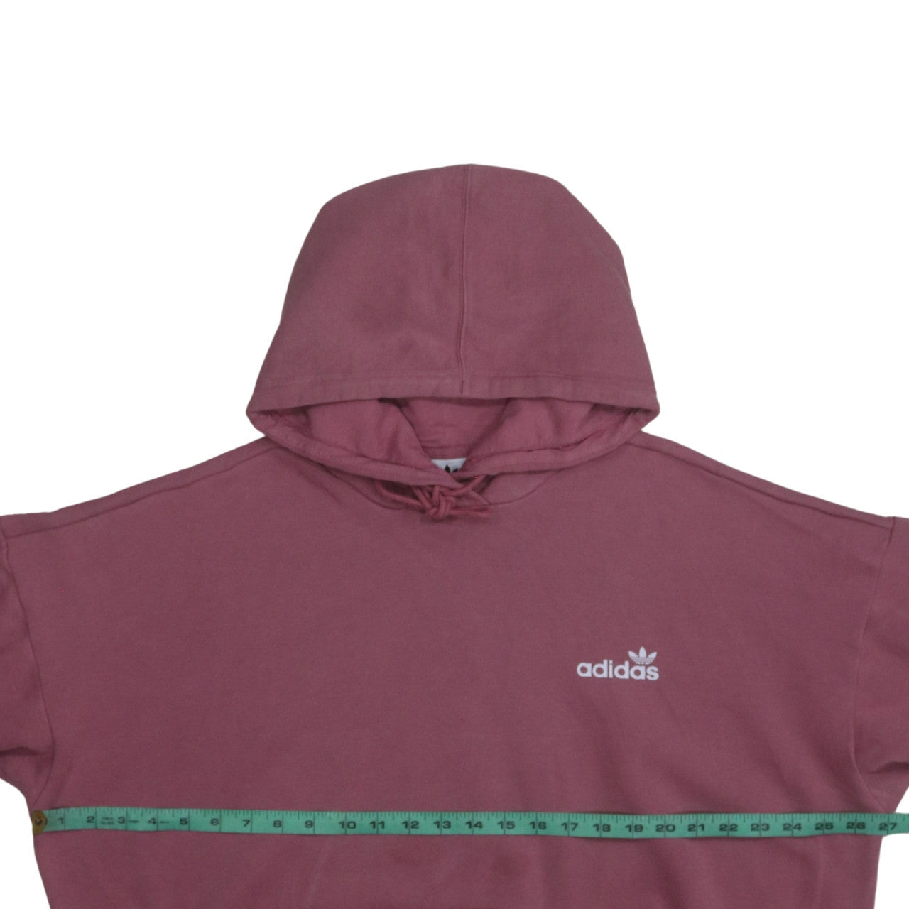 Adidas Womens Pink Hooded Pullover Hoodie Size 16 Logo Print Cotton