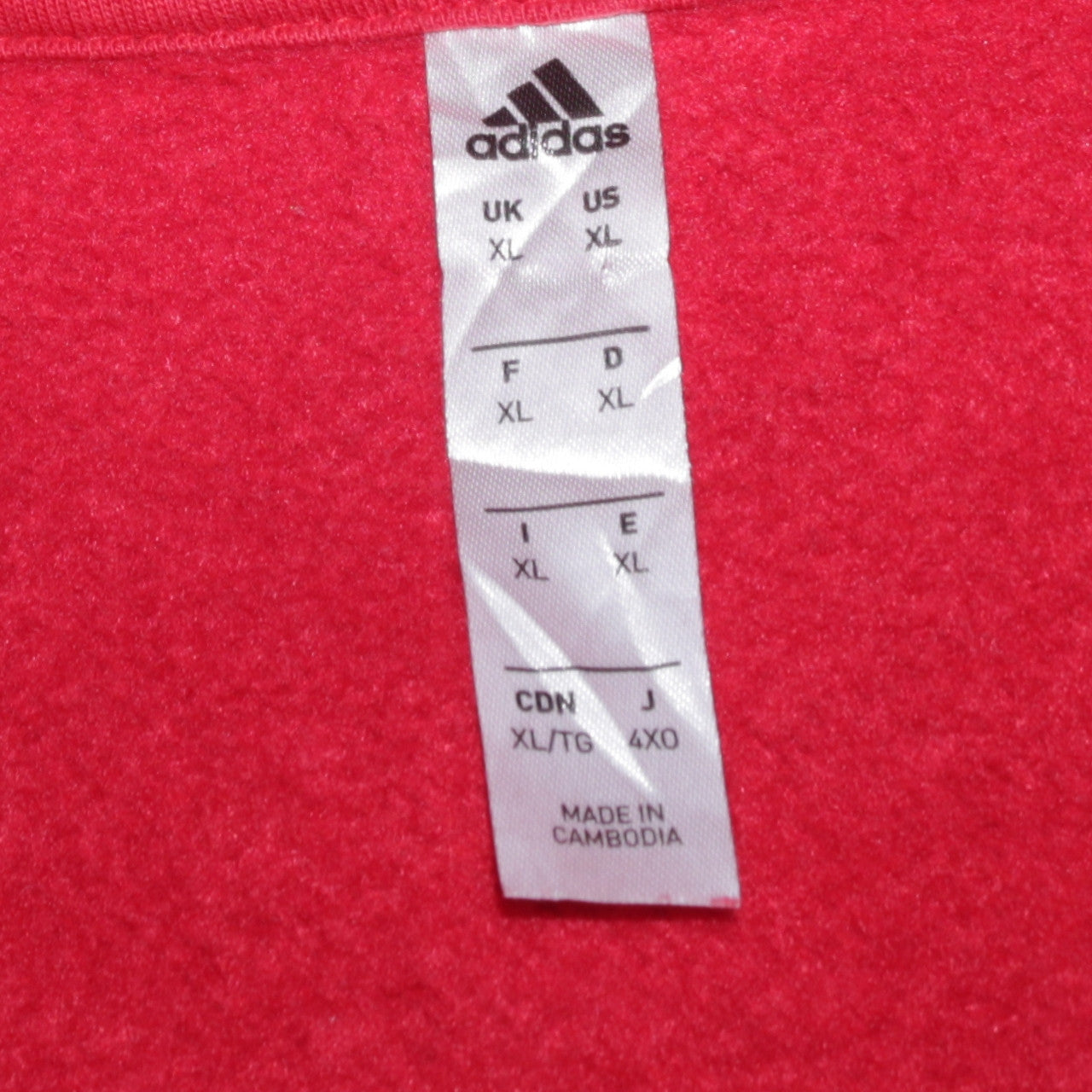Adidas Men Red XL Pullover Hoodie Sports Fleece Sweatshirt