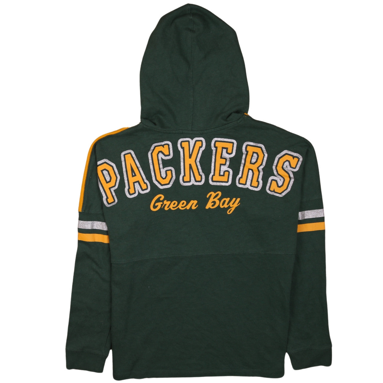 NFL Teens Green Bay Packers Girls Large Green & Yellow Lace-Up Hoodie