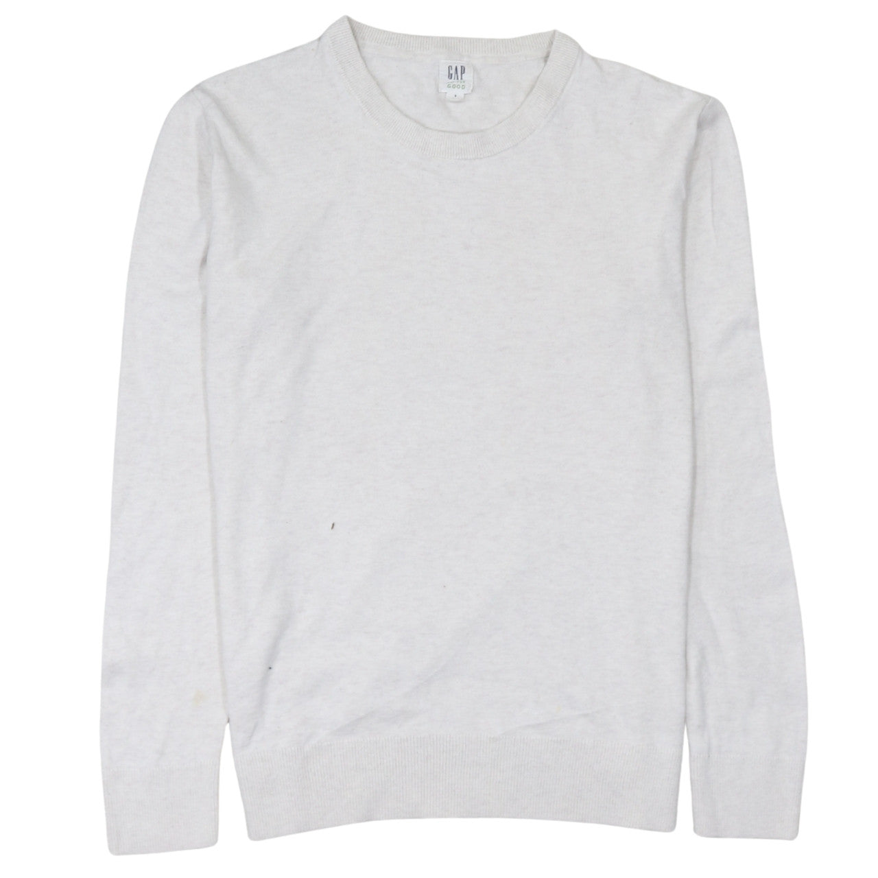 GAP Men’s White Cotton Crew Neck Pullover Jumper Size S