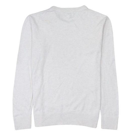 GAP Men’s White Cotton Crew Neck Pullover Jumper Size S