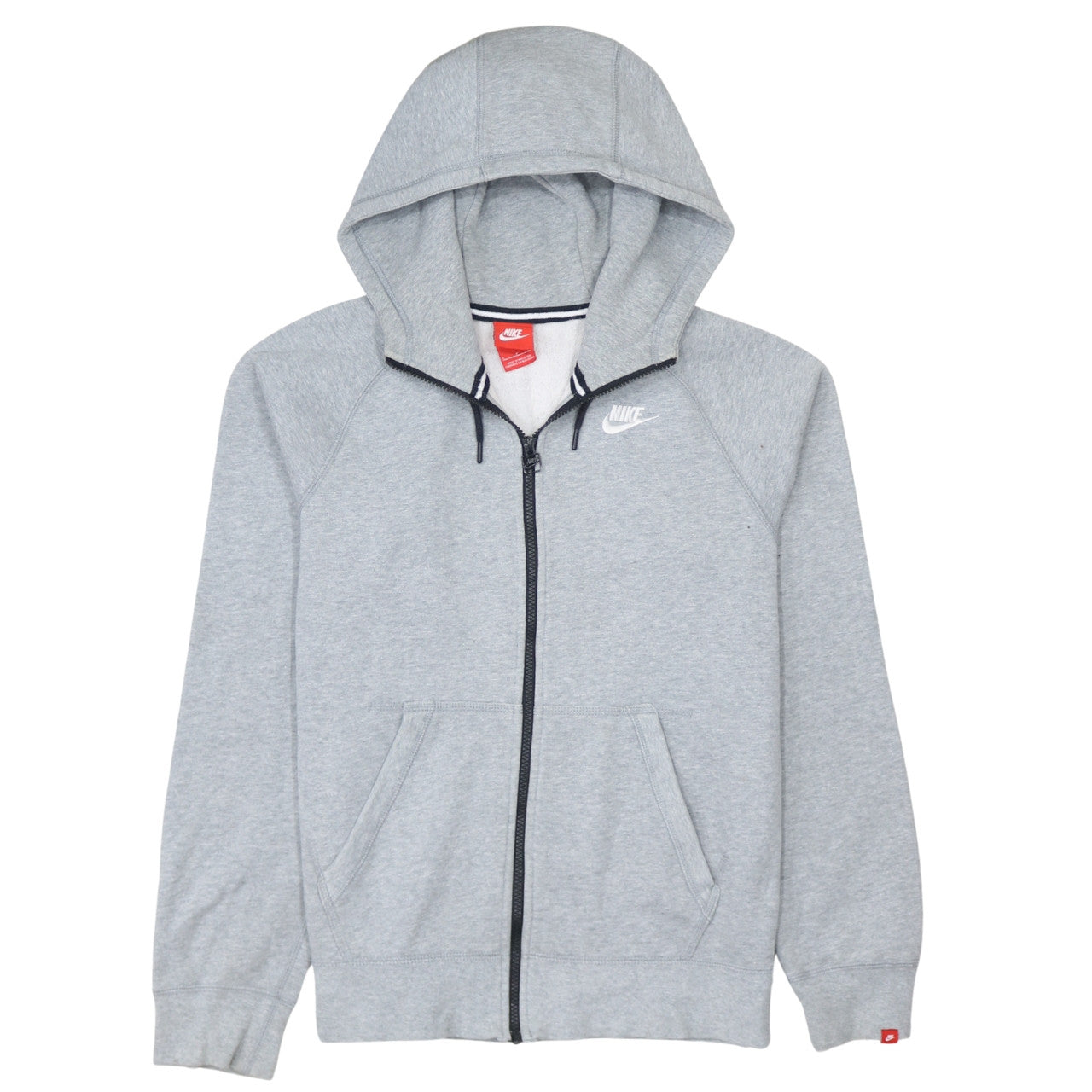 Nike Men's Grey Full Zip Hoodie S Regular Fit Sportswear