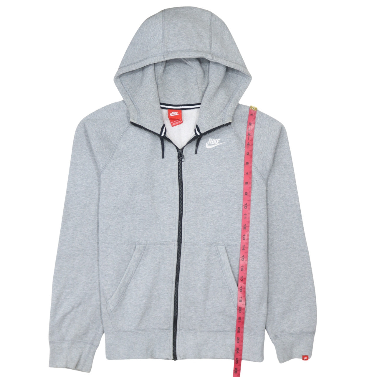 Nike Men's Grey Full Zip Hoodie S Regular Fit Sportswear