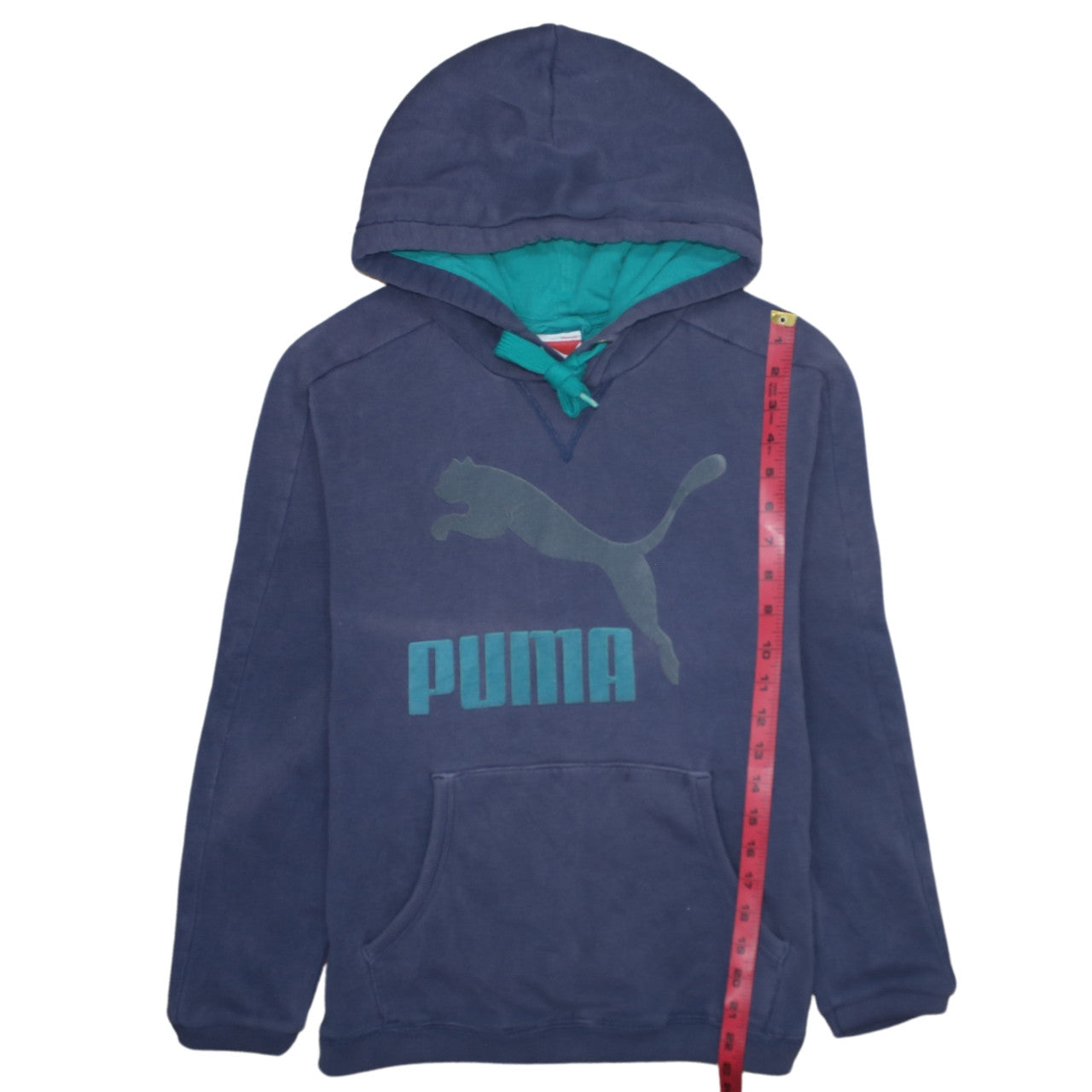 Puma Men's Blue Pullover Hoodie S Regular Fit Logo Graphic