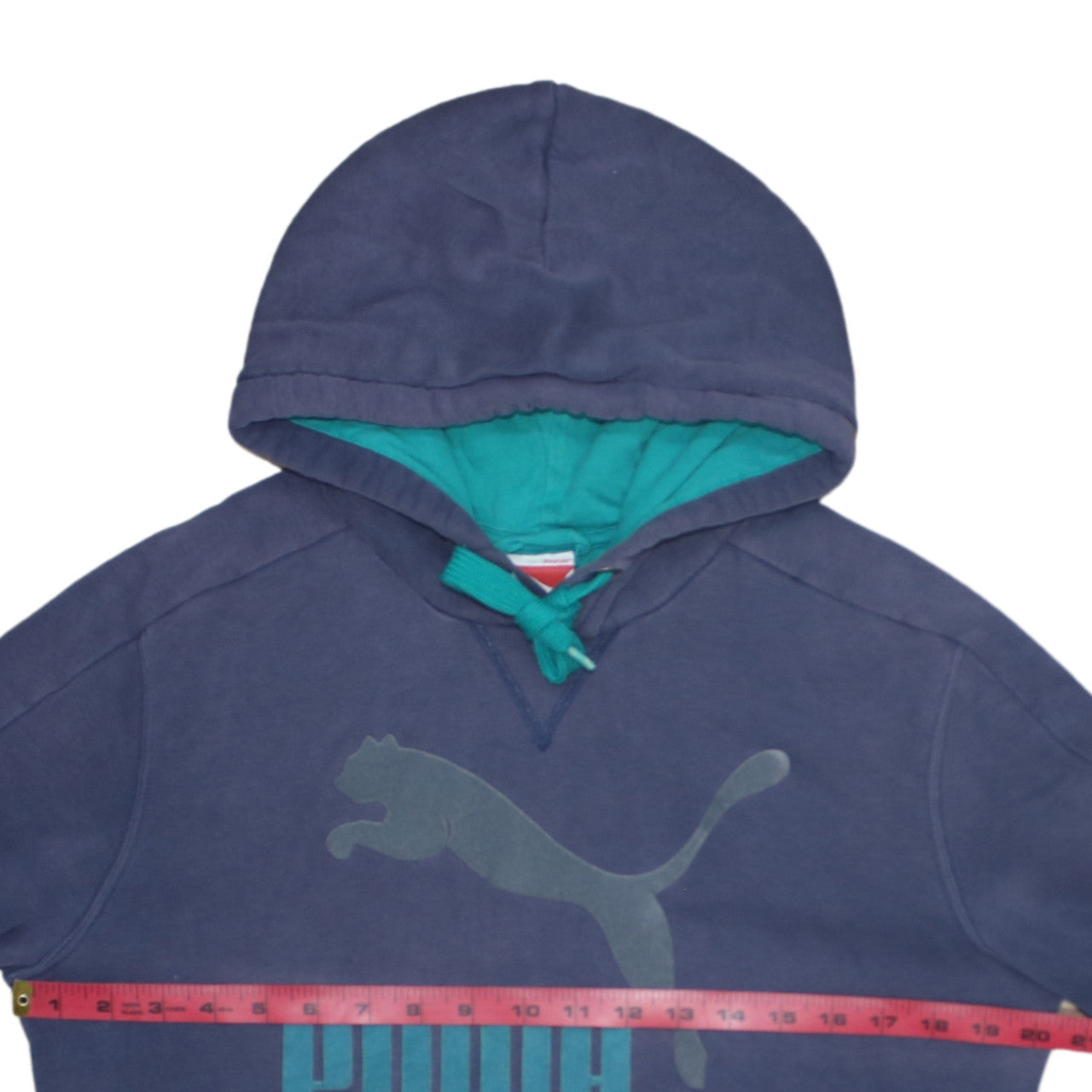 Puma Men's Blue Pullover Hoodie S Regular Fit Logo Graphic