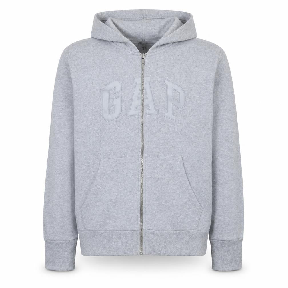 Gap Men's Grey Full Zip Hoodie XL Cotton Classic Logo Sweatshirt