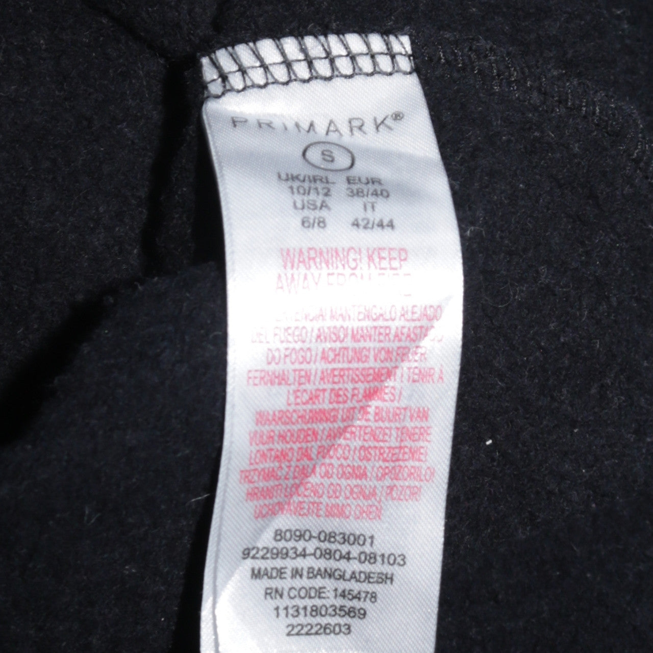 Primark NASA Black Crew Neck Sweatshirt Women’s Size S 10/12 Long Sleeve Pullover