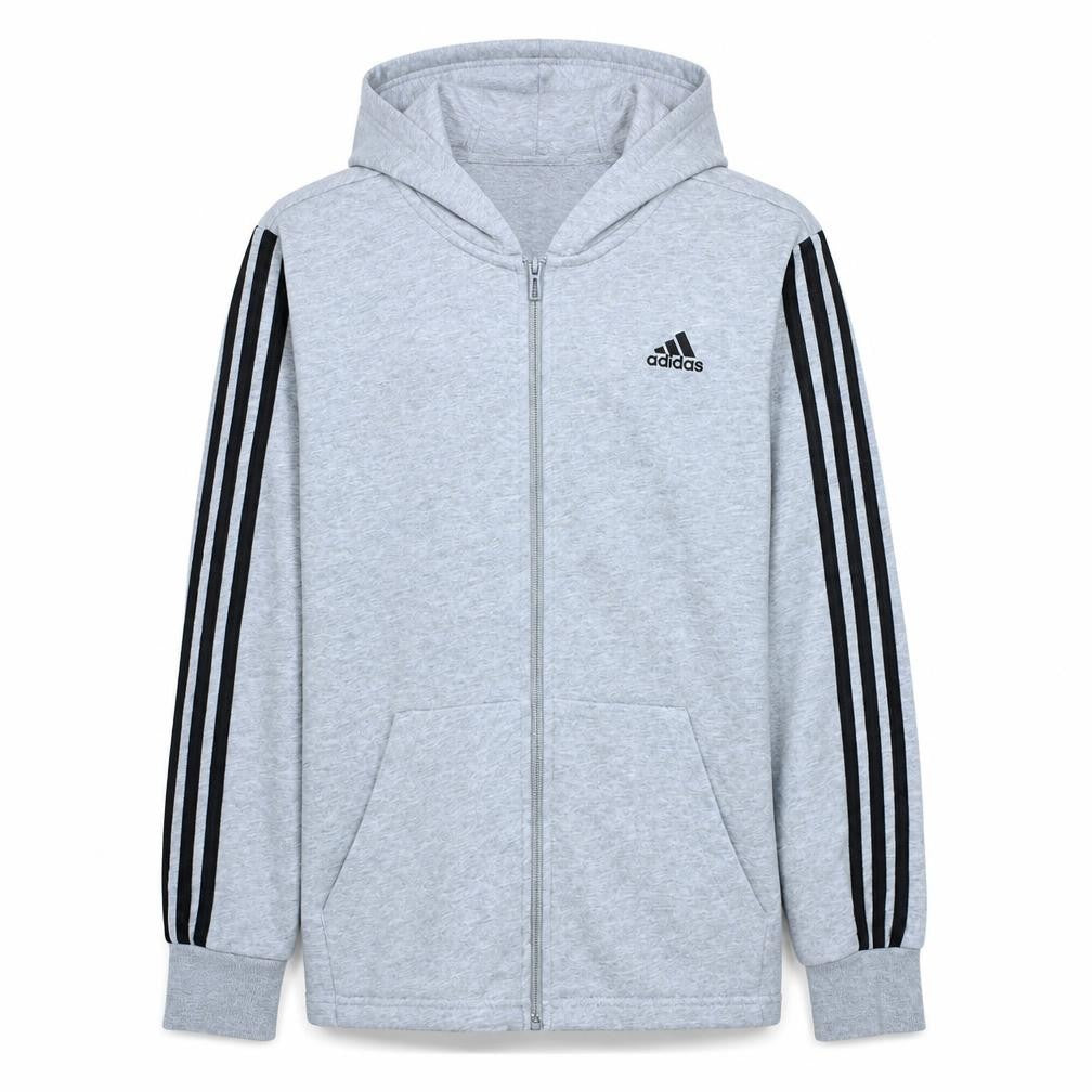 Adidas Teens Grey Full Zip Hoodie Sports Hooded Sweatshirt 13-14 Years