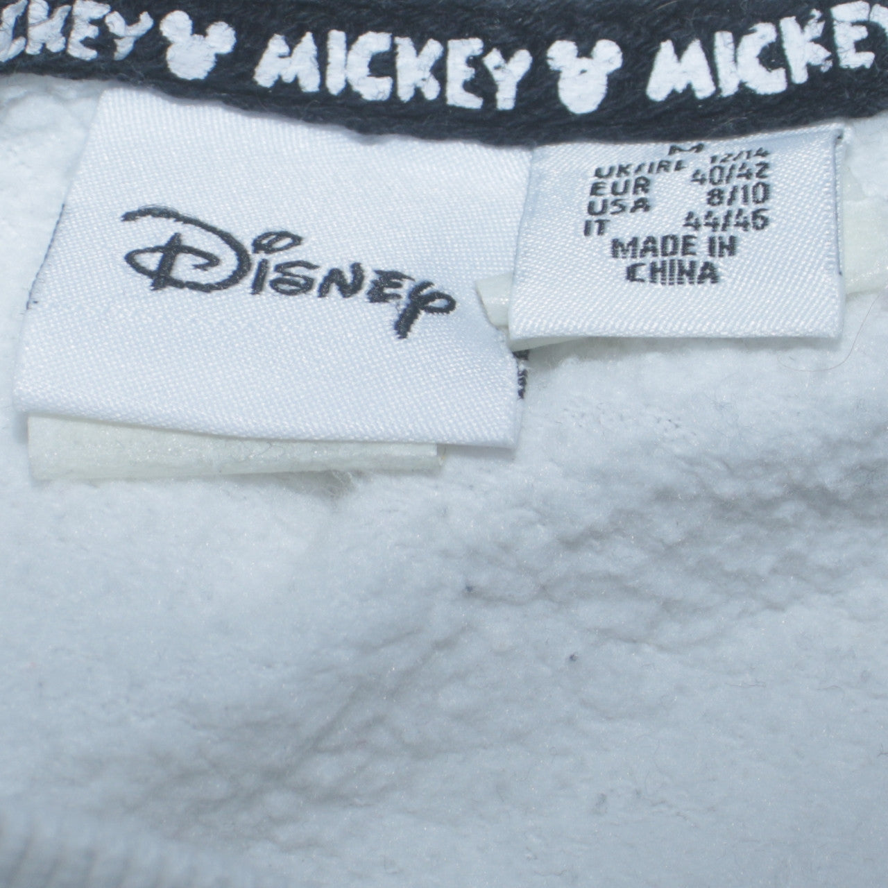 Disney Women White Mickey Mouse Graphic Pullover Sweatshirt Size 12
