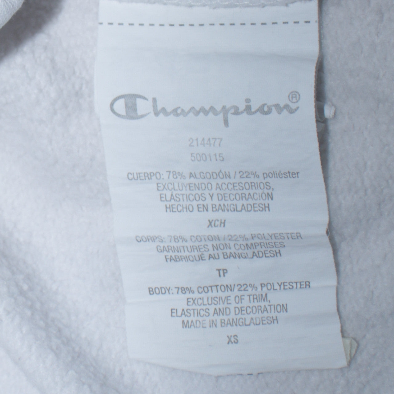 Champion Men's White XS Crew Neck Pullover Sweatshirt Logo Cotton Blend