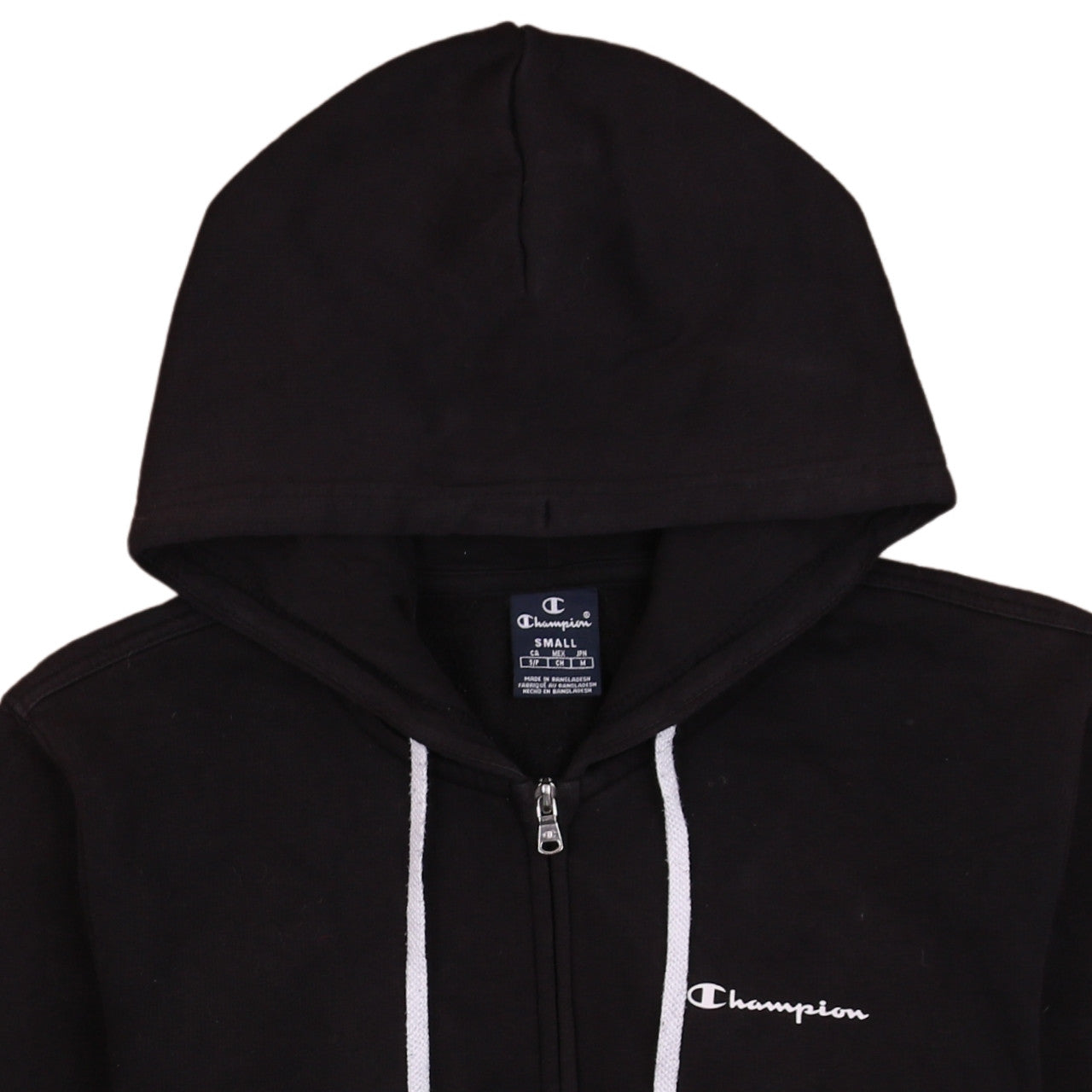 Champion Men's Black Small Full Zip Hoodie Sweatshirt