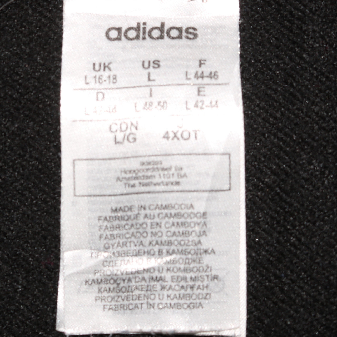 Adidas Womens Black White Full Zip Hoodie L 16-18 Logo Sporty