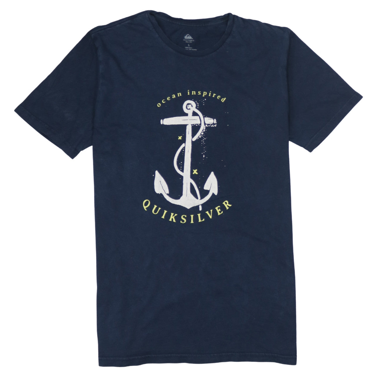 Quiksilver Men's Blue Nautical Anchor Graphic Cotton T-Shirt L