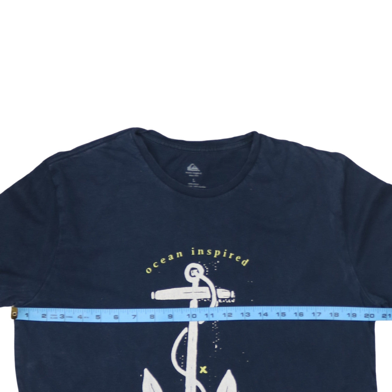 Quiksilver Men's Blue Nautical Anchor Graphic Cotton T-Shirt L