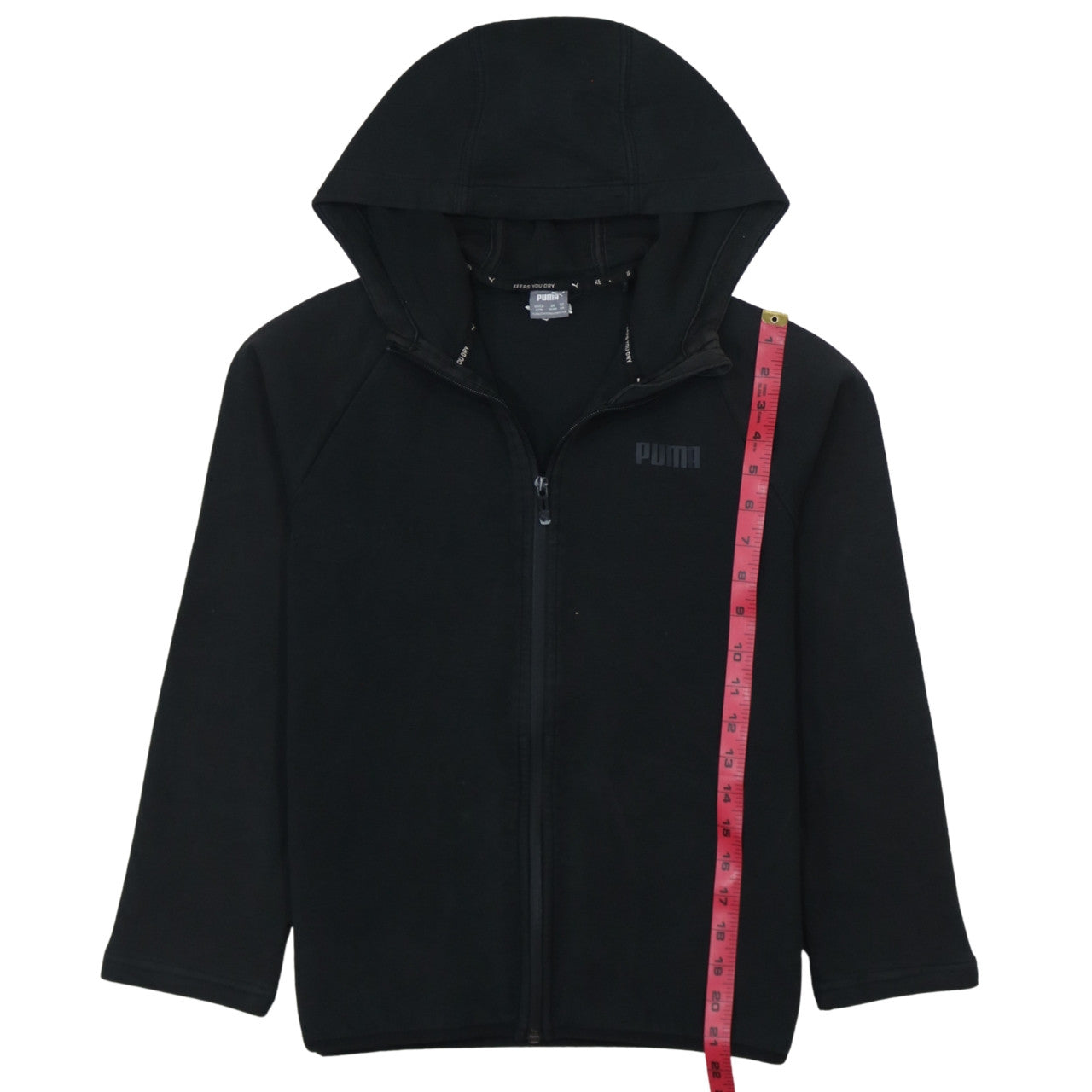 Puma Boys Black Full Zip Hoodie 15-16 Years Hooded Sweatshirt
