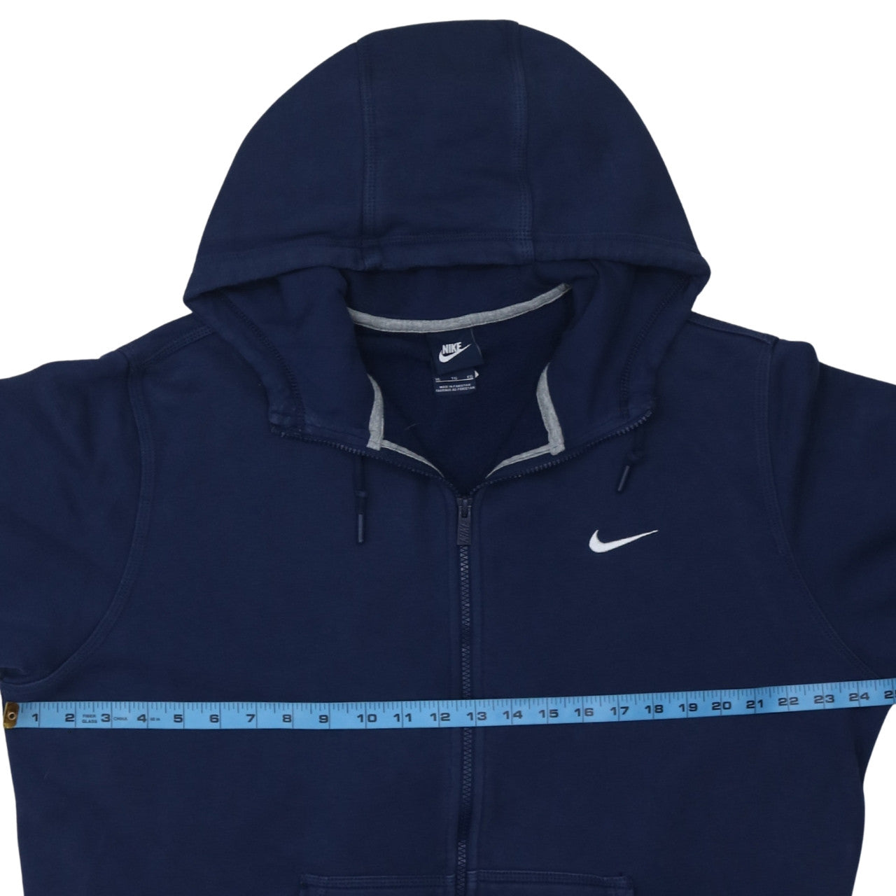 Nike Mens Blue Full Zip Hoodie Size L Regular Fit Fleece Jacket