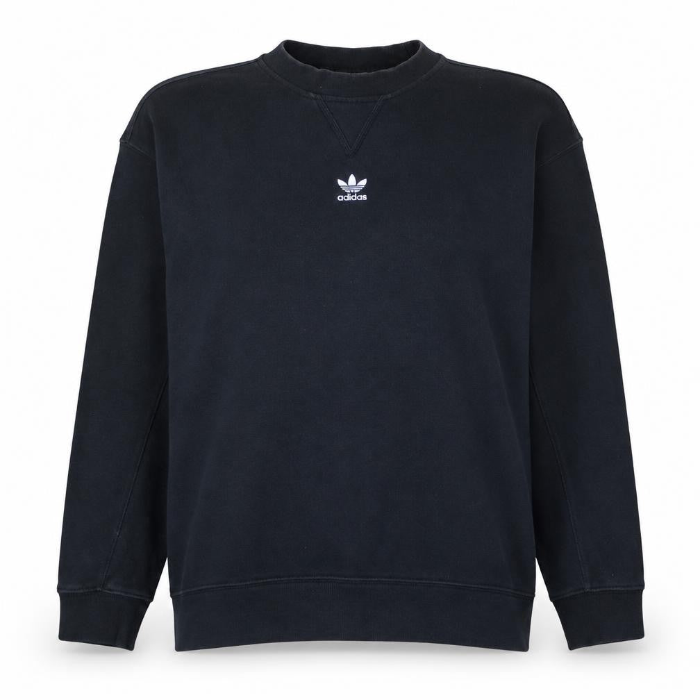 Adidas Womens Black Crew Neck Pullover Sweatshirt Size 6 XS