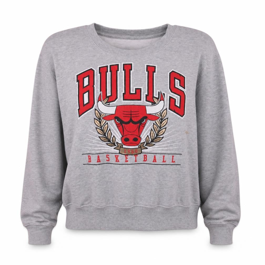 Ultra Game NBA Chicago Bulls Grey Sweatshirt XL Women Graphic Print