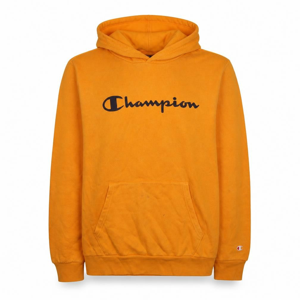 Champion Boys Orange Pullover Hoodie XL 13-14 Years Graphic Print Casual